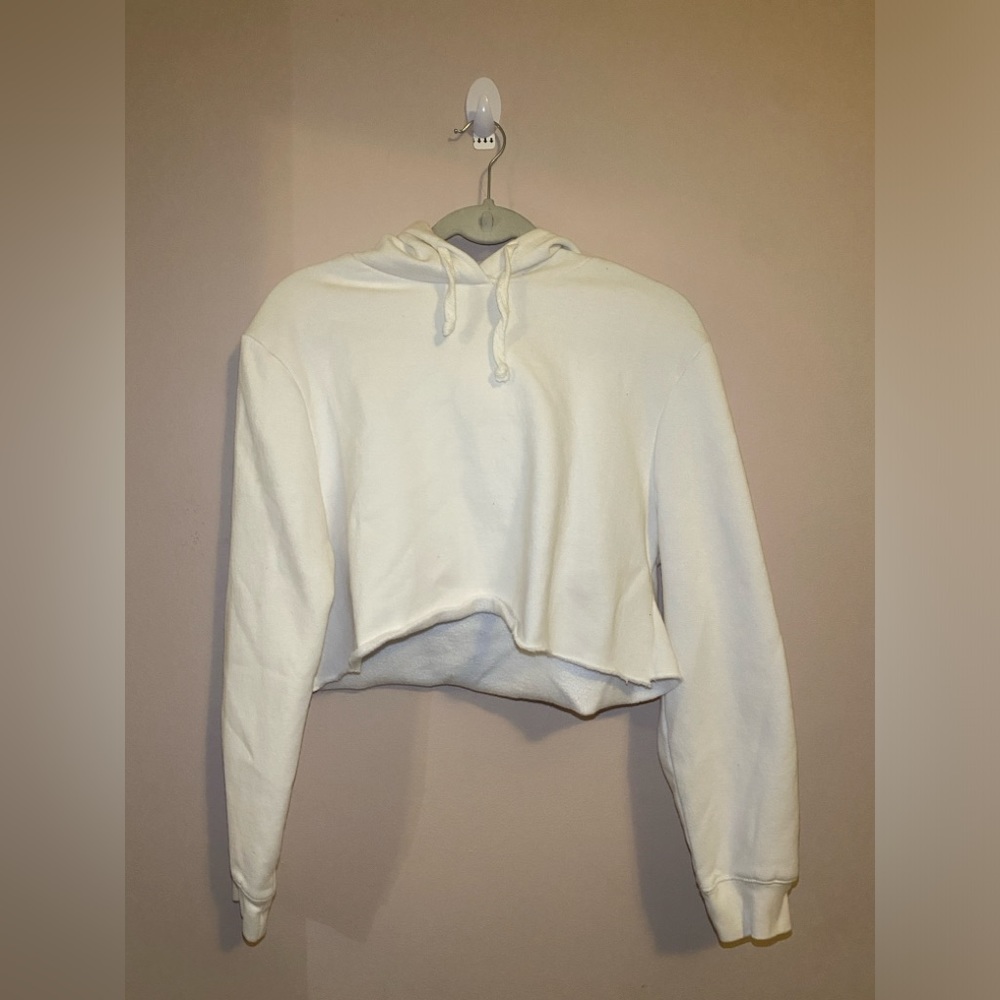 White cropped hoodie size Small